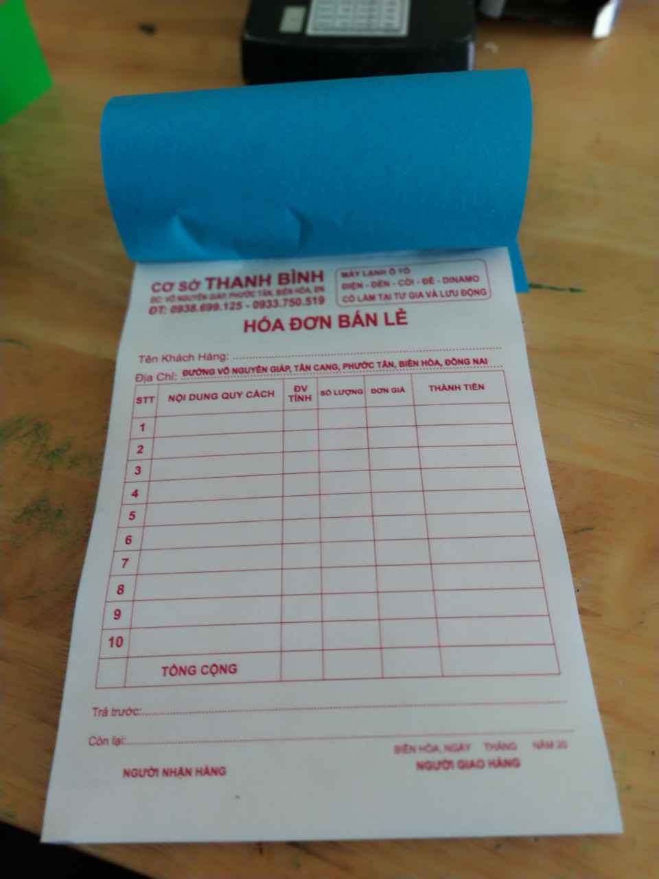 Hóa Đơn Bán Lẻ 2 liên Hóa Đơn Bán Lẻ 2 liên